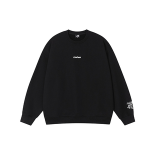 FORNINES刺绣圆领重磅卫衣男款潮牌秋冬内搭上衣女宽松休闲打底衫