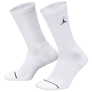 Nike耐克男袜女袜JORDAN运动袜白色透气速干三双装中筒袜子DX9632