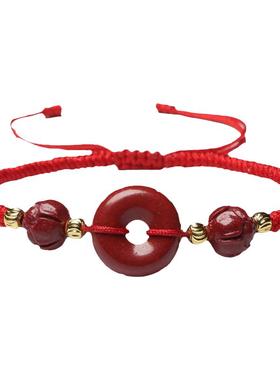 朱砂平安扣手链兔年本命年红手绳