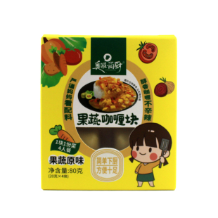 果蔬咖喱块原味80克家用复合调味料独立4小块奥雅简厨咖哩炒饭