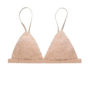 陈小满纯亚麻法式抗菌打条三角杯无钢圈超薄文胸法式内衣bralette