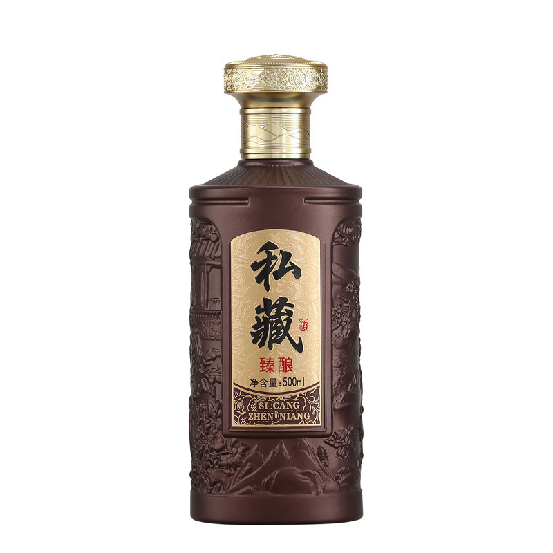 玻璃浮雕酒瓶定制高档包装卡盒订