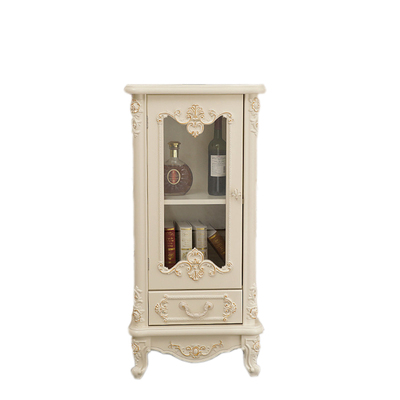 新款欧式酒柜储物柜象牙白单门柜