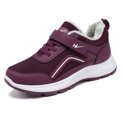 双星冬季加绒保暖新款健步鞋中老年防滑老人鞋运动舒适软底妈妈鞋