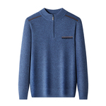 恒源祥半高领拉链羊毛衫男士冬季加厚保暖毛衣中年爸爸打底羊绒衫