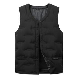[云感鹅绒锁温]梦特娇25冬季男士羽绒服马甲V领保暖背心无袖外套J