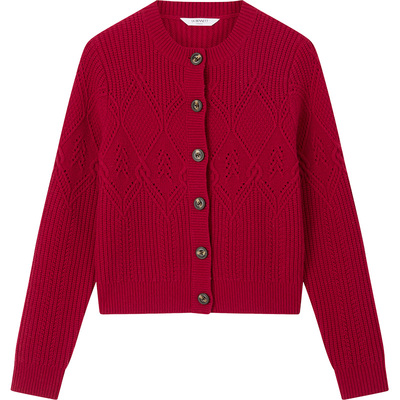 lkbennett红色针织开衫外套女