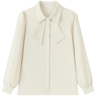 慕兔法式复古长袖内搭衬衫