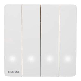 西门子睿致炫白开关带led灯16A大功率一二三四开双控四联4开单控