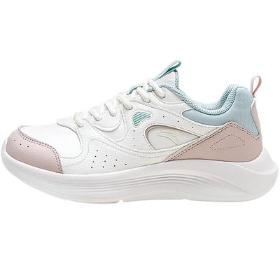 安踏跑步鞋女皮面防水软底跑步鞋