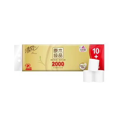 清风金装卷纸无芯加厚166克12卷