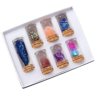 天然水晶矿石标本摆件原石矿标亲子科普教学玩具儿童收藏套装礼盒