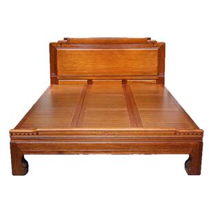 官帽素面金花梨木全实木床榫卯结构老虎脚1.8米1.5米加厚明清古典