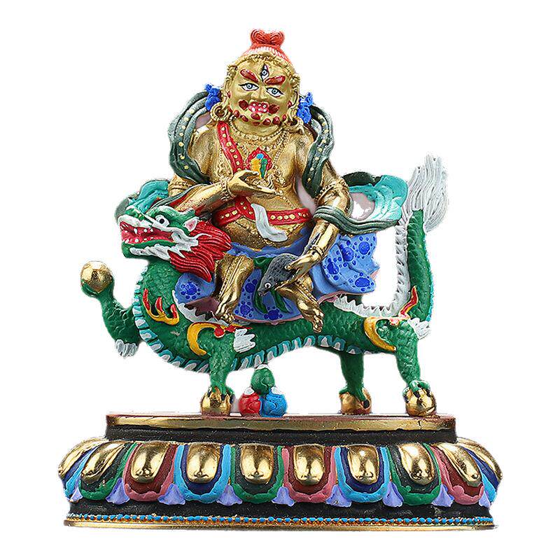 白财神像彩绘铜制像家居摆件用品