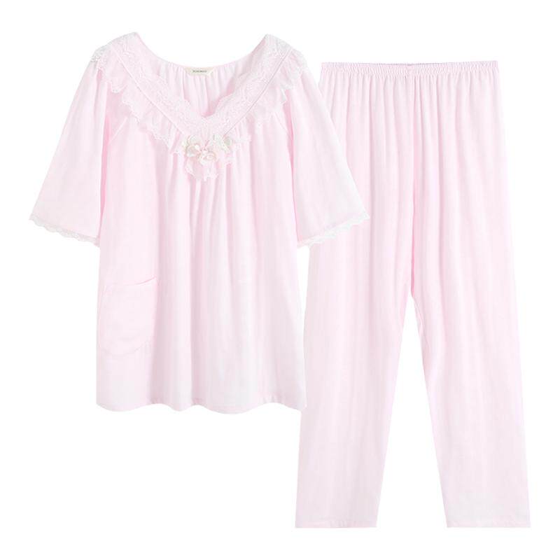 罗丝美女纯棉双层纱家居服睡衣
