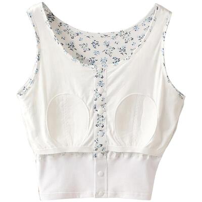 纯棉带胸垫免文胸防凸点背心