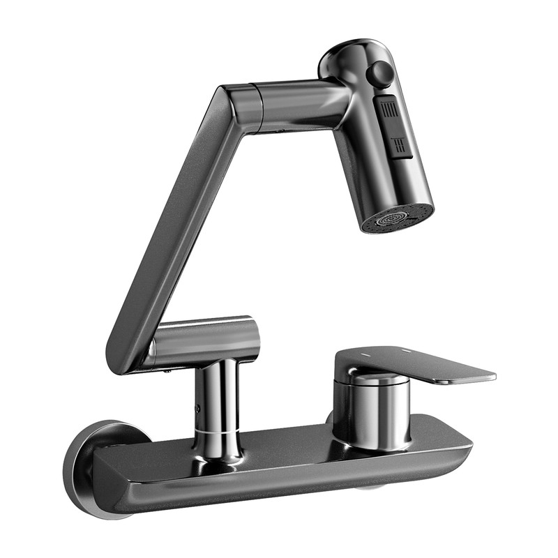 MILUSIX全铜浴室机械臂浴缸龙头