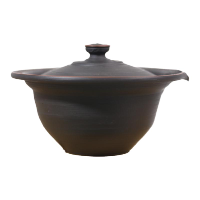 日本常滑烧 风月-2 黑窑变茶器150ml获奖作品 纯手工盖碗茶具套组