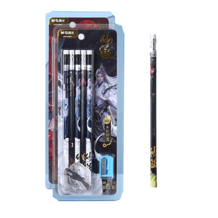 晨光仙逆联名周边动漫木杆HB铅笔六角皮头高颜值设计卡通易削不易断练字书写原木铅笔学生专用文具木杆铅笔