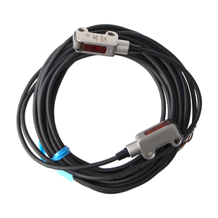 高端超薄型小型扁平光电开关NPN对射型漫反射DC24V激光光电传感器