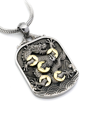 【钱龙牌】艺门工刻国风原创龙年限量收藏款龙牌吊坠项链组合套装