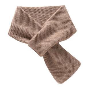 秋冬软糯山羊绒双层穿孔小围巾女针织短款保暖围脖情侣/亲子皆可