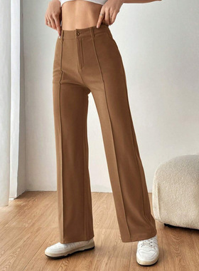 C 46222 High Waist Elastic Wide Leg Pants 高腰弹力阔腿女裤