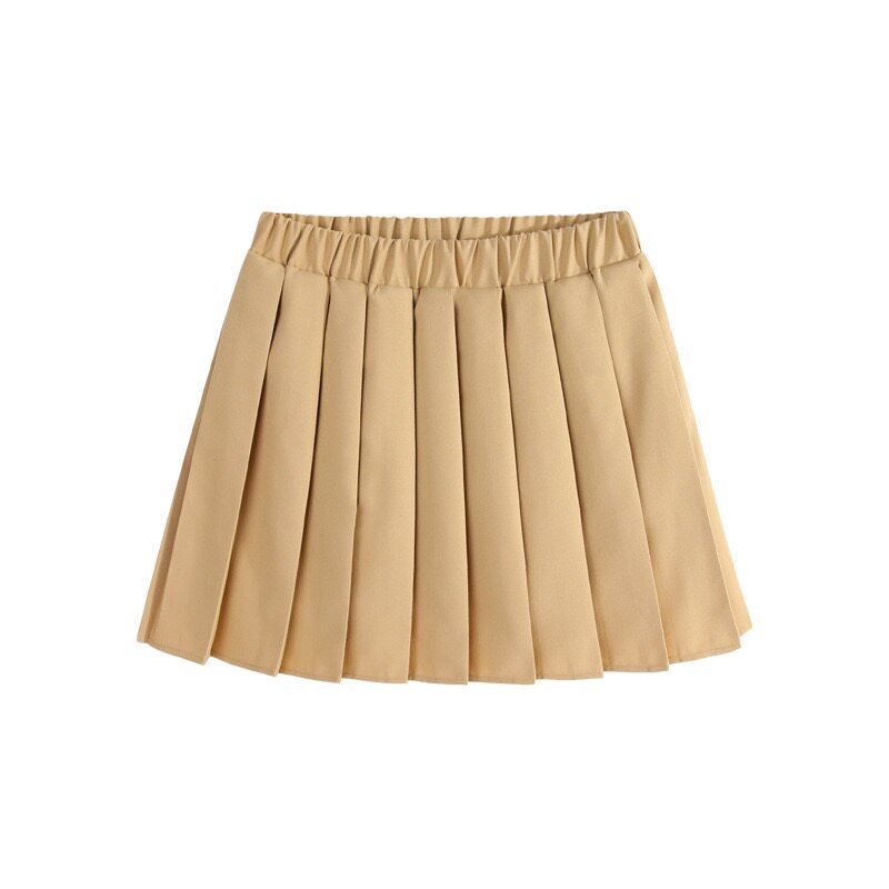 女童防走光百褶松紧腰校服短裙