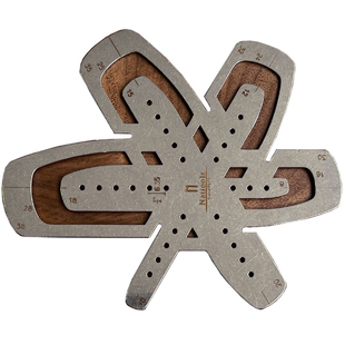 Nattools方型带尾尺 皮带圆角模板手工DIY皮革制作工具 不锈钢T07