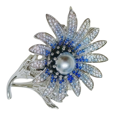 海水珍珠胸针向日葵胸花高级感