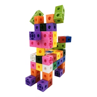 彩色正方体长方形小立方块积木单色纯色可选幼儿园小学数学教具
