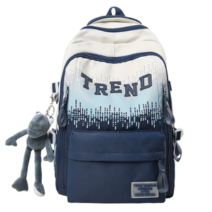 初中生男款书包ins小众高颜值渐变色大容量高中生男生双肩背包男