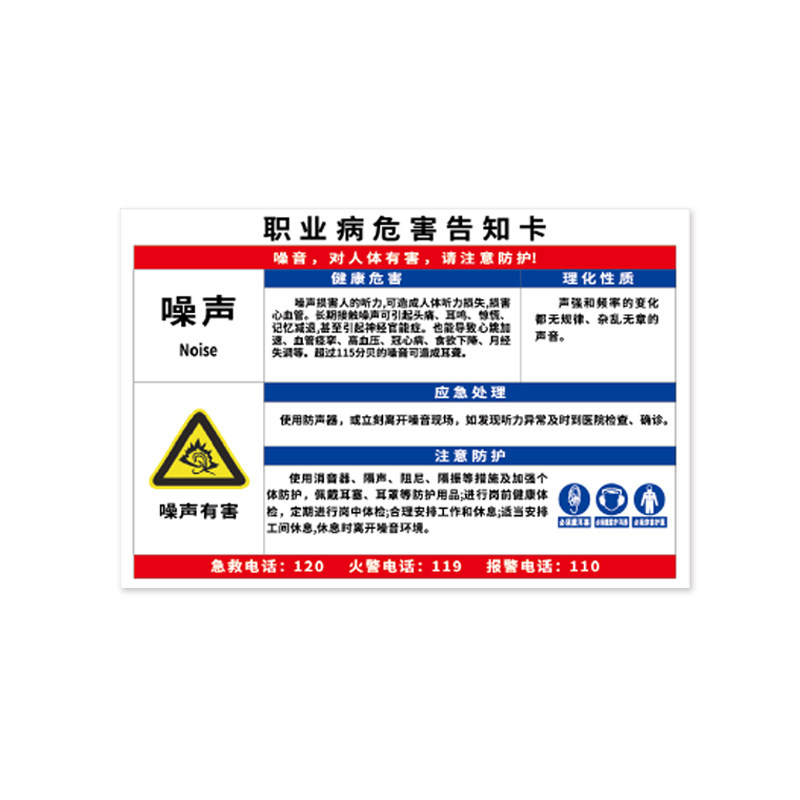 职业病危害告知卡牌贴纸警示有害危险化学品标示识志牌风险点定制