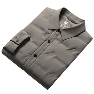 皮尔卡丹羽绒服衬衫领短款秋冬季