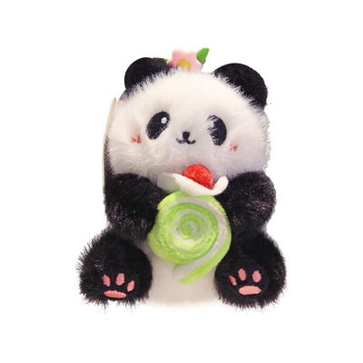 花花熊猫玩偶挂件公仔包包挂饰女