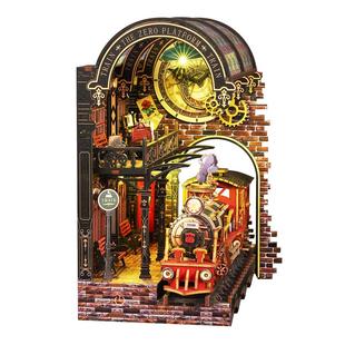零点站台diy手工小屋魔法车站微缩场景模型拼装积木玩具生日礼物