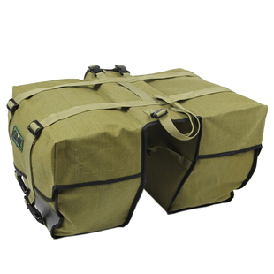 GDW高大威长途川藏新藏自行车帆布防水防雨军色连体双层驮包驼包