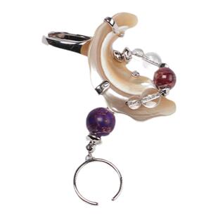 PUPILCASKET 自由盘旋戒 原创设计天然水晶贝壳时尚小众个性指戒