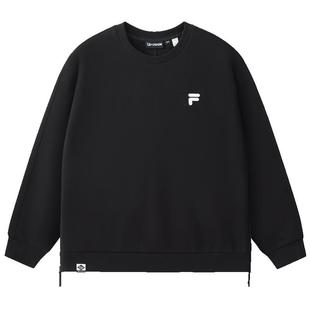 FILA FUSION斐乐潮牌情侣卫衣男秋季宽松套头时尚休闲加绒上衣女