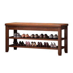 全实木换鞋凳家用入户玄关多层储物鞋架柜进门可坐穿鞋凳一体收纳