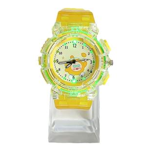 儿童蛋仔发光手表男生女孩中小学生专用幼儿园可爱卡通指针石英表