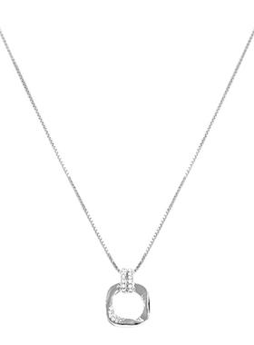 银色几何吊坠项链女轻奢