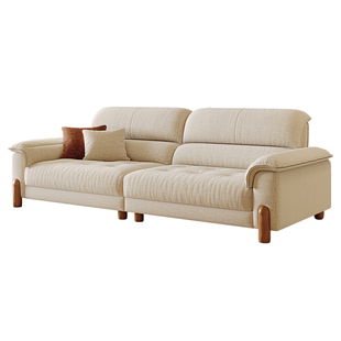 拉芙菲雪尼尔可拆洗布艺沙发中古风现代奶油风实木原木风客厅沙发