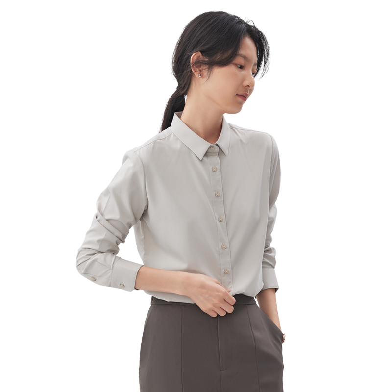 宿·色长袖衬衫女职业正装工作服春秋新款内搭白衬衣面试通勤上衣