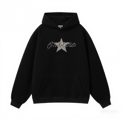 STA旗舰店美式潮牌小众设计感连帽卫衣男女秋冬季复古高街外套