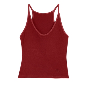 ELLE工字背吊带背心女自带胸垫26春新款简约百搭亲肤透气打底上衣