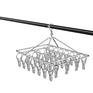 不锈钢夹子晾衣夹晾衣架多功能多夹子内衣内裤衣架阳台晒袜子神器