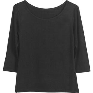 莫代尔打底衫女7分袖春夏薄款秋衣圆领低领内搭修身七分袖上衣t恤