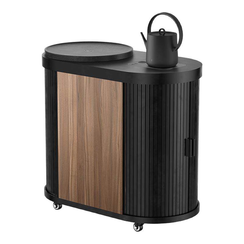 哲品乌金石茶台T10实木移动茶车