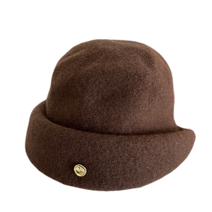 法式优雅卷边羊毛礼帽女复古显脸小渔夫帽秋冬新款帽子时尚盆帽女